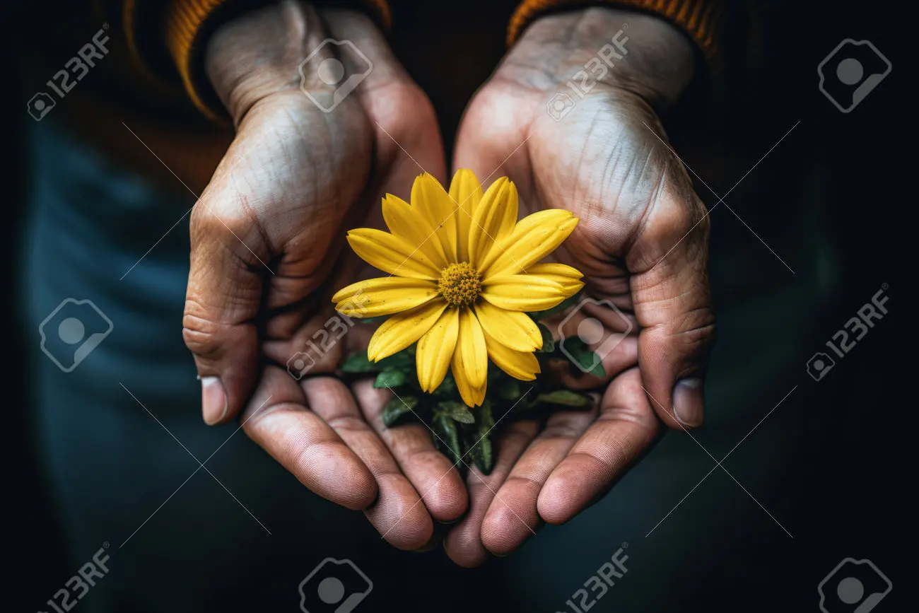 persona agarrando una flor - Qué representa una flor en una persona
